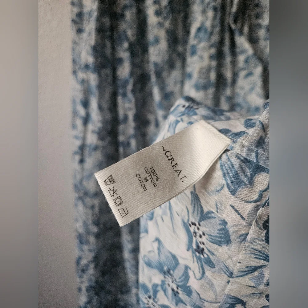 The GREAT. the Gallery dress, light sky pressed floral, size 1 ( small ) - Picture 9 of 10